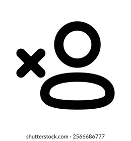 User removal, linear style icon. User profile icon with an deletion symbol, removal . Editable stroke width.