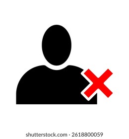 User removal, linear style icon. User profile icon with an deletion symbol, removal . Editable stroke width.