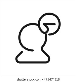 User remove user delete symbol sign one line icon on background
