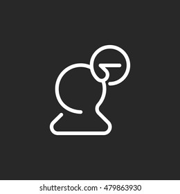 User remove user delete symbol sign one line icon on background