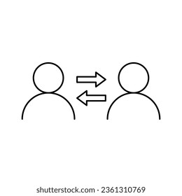 User replace icon design. Person replacement line outline icon. isolated on white background. vector illustration