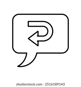 user reply icon, line vector isolated on white background. trendy and modern design