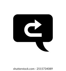 user reply icon, vector isolated on white background, simple and modern design.