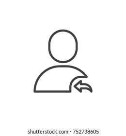 User reply line icon, outline vector sign, linear style pictogram isolated on white. Symbol, logo illustration. Editable stroke