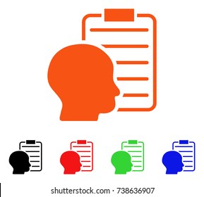 User Report Page icon. Vector illustration style is a flat iconic user report page symbol with black, orange, red, green, blue color variants. Designed for web apps and software interfaces.