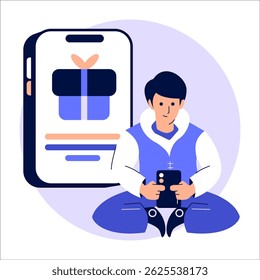 A user requesting a gift or reward through the app, great for showcasing referral bonuses, promotions, or gifting features.