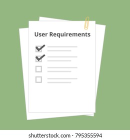 user requirements specifications document, Vector Illustration
