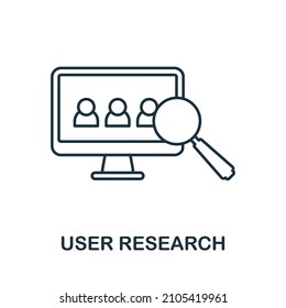 User Research icon. Line element from digital transformation collection. Linear User Research icon sign for web design, infographics