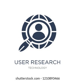 User research icon. Trendy flat vector User research icon on white background from Technology collection, vector illustration can be use for web and mobile, eps10