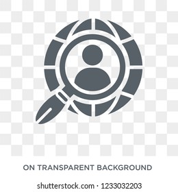 User research icon. Trendy flat vector User research icon on transparent background from Technology collection. 