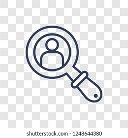 User research icon. Trendy linear User research logo concept on transparent background from Technology collection