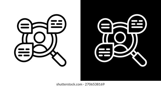 User Research Icon Vector Illustration. Fresh Line Design Built For Creative Flexibility In Light And Dark Versions.