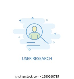 User research line concept. Simple line icon, colored illustration. User research symbol flat design. Can be used for UI/UX