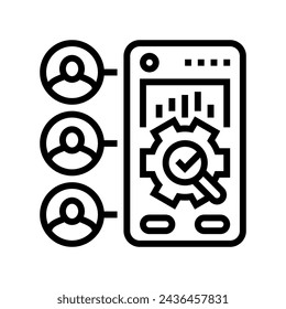 user research ux ui design line icon vector. user research ux ui design sign. isolated contour symbol black illustration