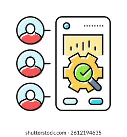 user research ux ui design color icon vector. user research ux ui design sign. isolated symbol illustration