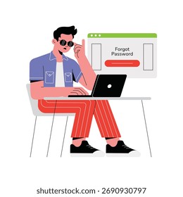 Ilustração da redefinição da senha de logon na tela do aplicativo pelo usuário