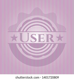 User retro style pink emblem. Vector Illustration. Detailed.