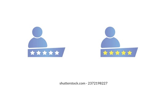 User Review, Customer Satisfaction modern vector icon in two colors style. High Quality Service Pictogram vector eps10.