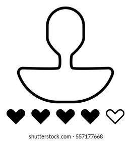 User review icon - Flat design, glyph style icon - Black outline