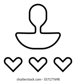 User review icon - Flat design, glyph style icon - Black outline