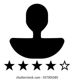 User review icon - Flat design, glyph style icon - Filled black
