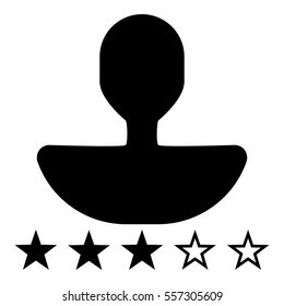 User review icon - Flat design, glyph style icon - Filled black