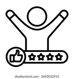 User Review Icon Line Style Vector Illustration
