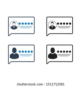 User Review Icon Set. Flat style vector EPS.