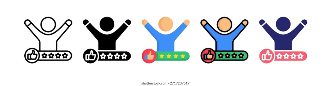 Opinión del usuario Conjunto de iconos de estilo múltiple Colección..