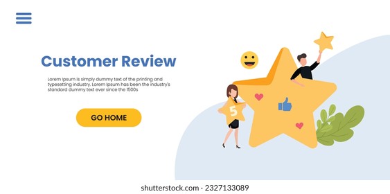Reseñas de usuarios y concepto de comentarios. Comentarios del usuario en línea. Concepto de evaluación de la experiencia del cliente. Mensaje de servicio de cliente de usuario. Ilustración vectorial.