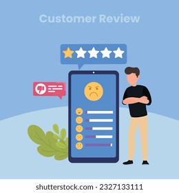User reviews and feedback concept. User reviews online. Customer feedback review experience rating concept. User client service message. Vector illustration.