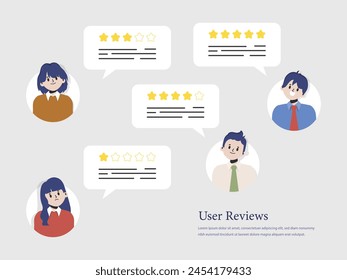 User reviews and feedback concept vector illustration