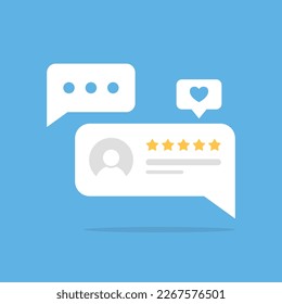 User reviews and feedback icon in flat style. Product rating vector illustration on isolated background. Review feedback sign business concept.