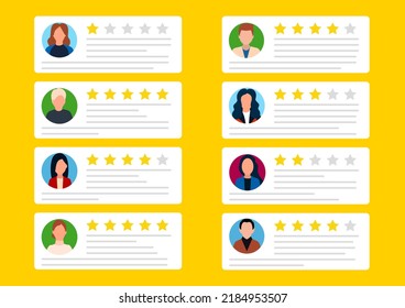 User reviews or feedback.Notification message.Vector Illustration