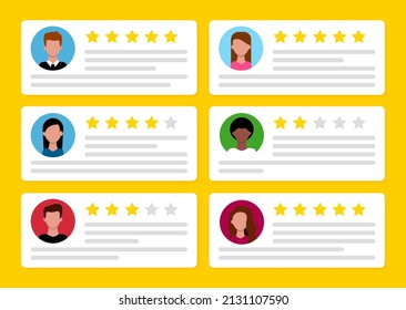 User reviews flat icon or feedback. Vector illustration