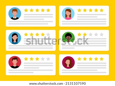User reviews flat icon or feedback. Vector illustration