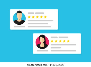 User reviews. Flat icon style vector illustration