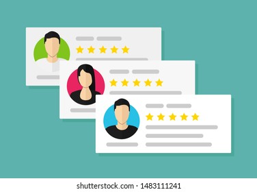 User reviews. Flat icon style vector illustration