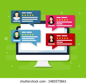 User Reviews. Flat Icon Style Vector Illustration