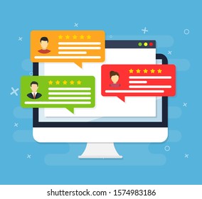 User reviews. Flat icon style vector illustration