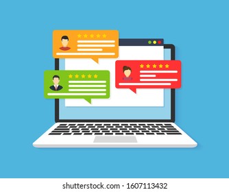 User reviews. Flat icon style vector illustration