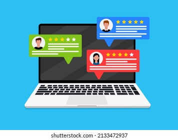 User reviews. Flat icon style vector illustration