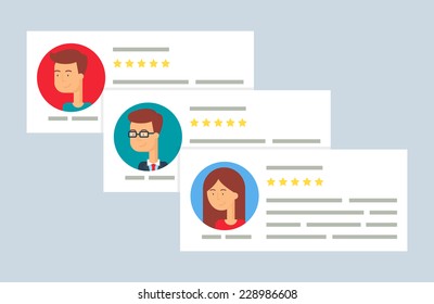 User Reviews Flat Style Vector Illustration 