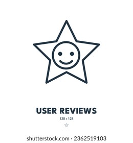 User Reviews Icon. Feedback, Ratings, Testimonials. Editable Stroke. Simple Vector Icon