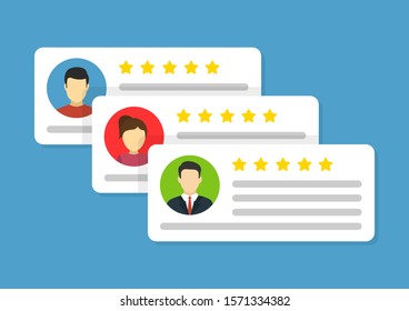 User reviews icon. flat style vector illustration