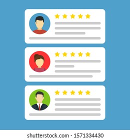 User reviews icon. flat style vector illustration