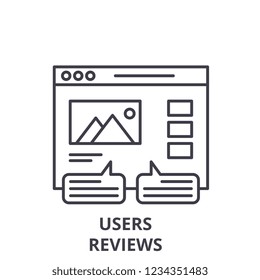 User reviews line icon concept. User reviews vector linear illustration, symbol, sign