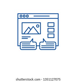 User reviews line icon concept. User reviews flat  vector symbol, sign, outline illustration.