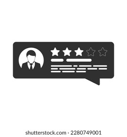 El usuario revisa un icono sencillo. Comentarios del cliente, revisión de la calificación de la experiencia.
