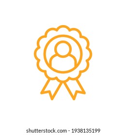 El usuario recompensa el icono de línea aislado en fondo blanco. Ilustración del vector